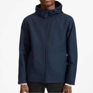 Everlane Men’s Navy Blue Renew Hooded Visor Rain Storm Jacket Size Medium